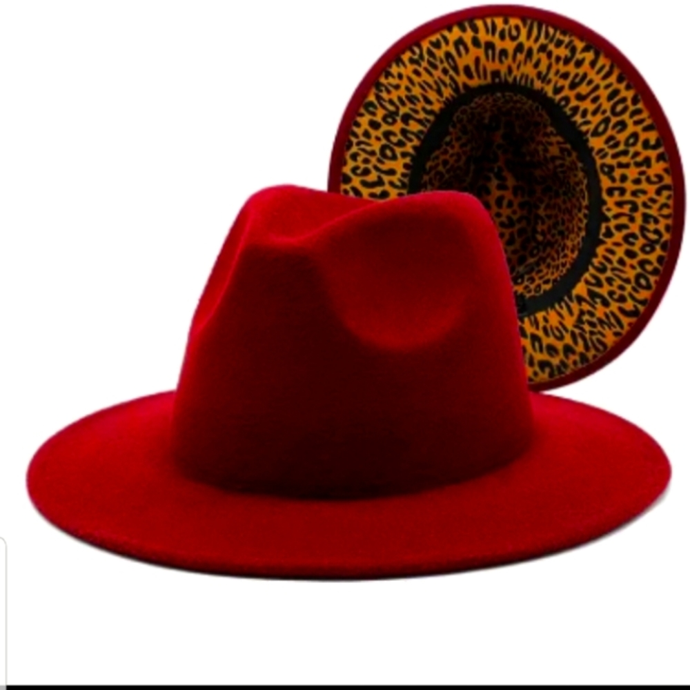 Burgandy Hat w Leopard💃🏾💃🏾💃🏾